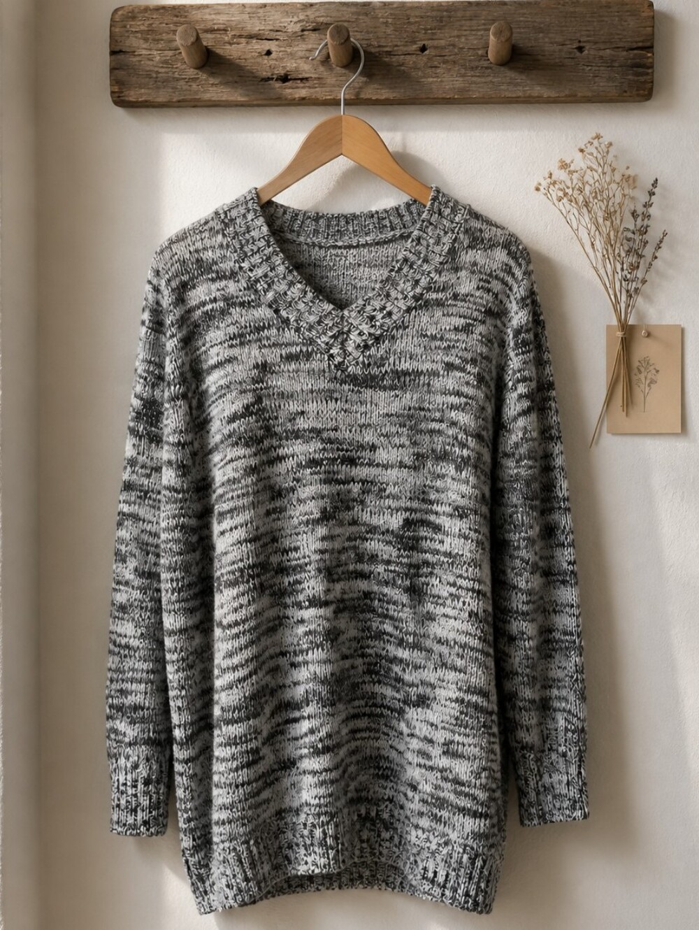 Faded Glory Black and White Vee Neck Sweater Size 1X